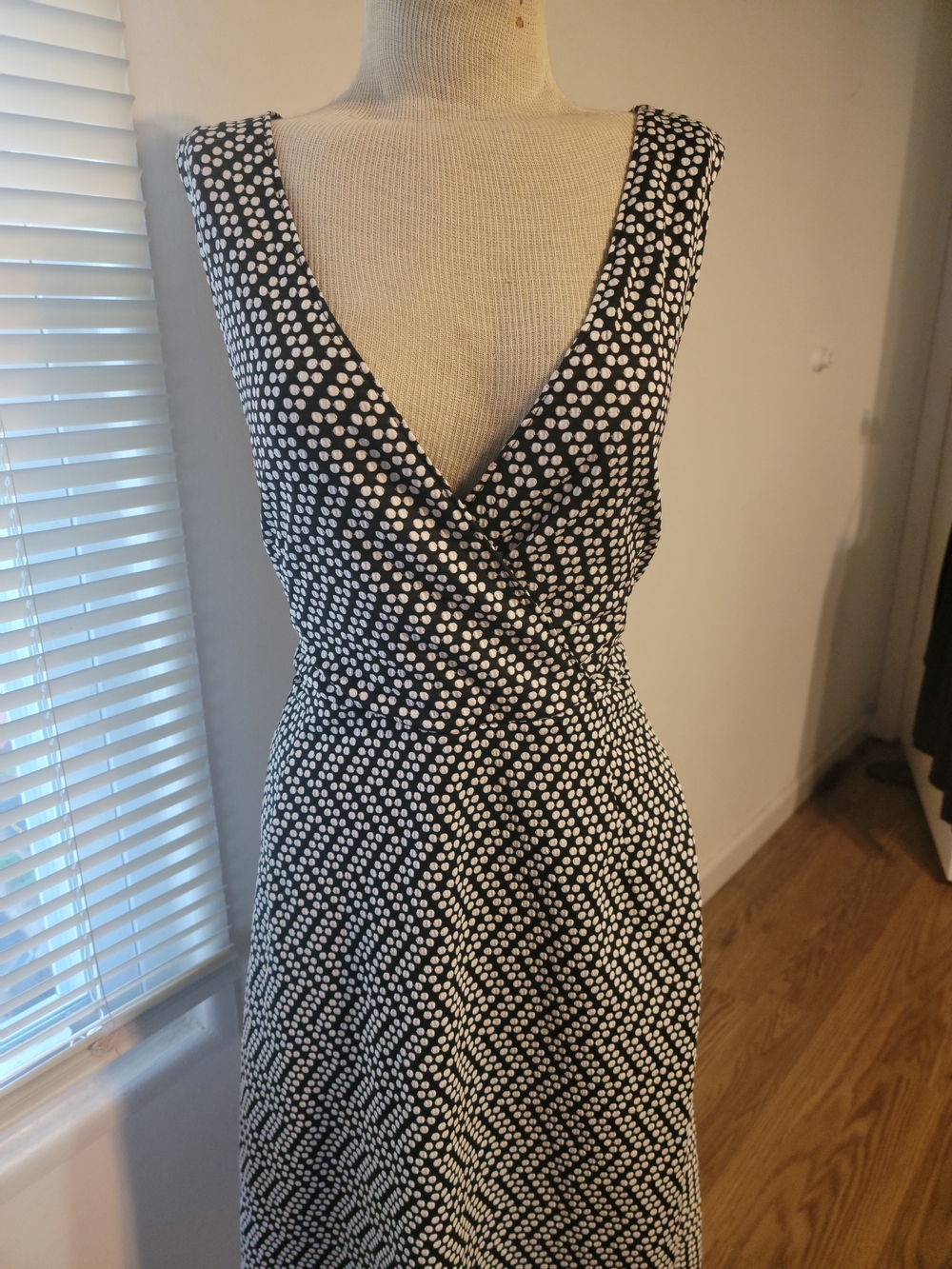 Lane Bryant Black and White Polka Dot Midi Dress